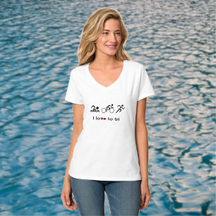 Triathlon love to tri pictograms T-Shirt