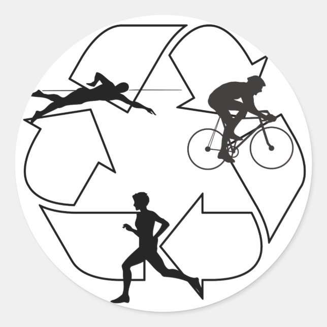 Triathlon Man Classic Round Sticker (Front)