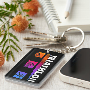 Triathlon: Mastering the Swim, Bike, Run Key Ring
