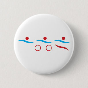 Triathlon modern cool logo 6 cm round badge