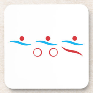 Triathlon modern cool logo beverage coaster