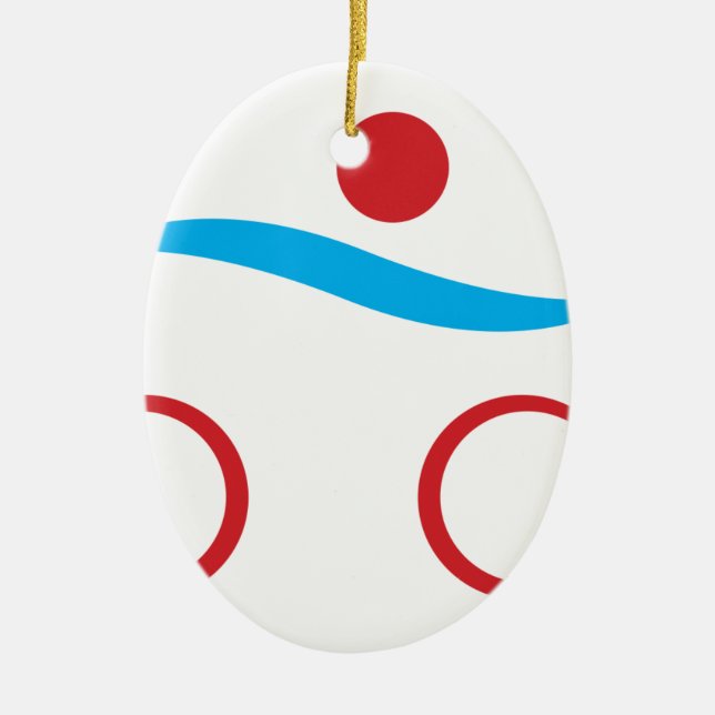 Triathlon modern cool logo ceramic tree decoration (Front)