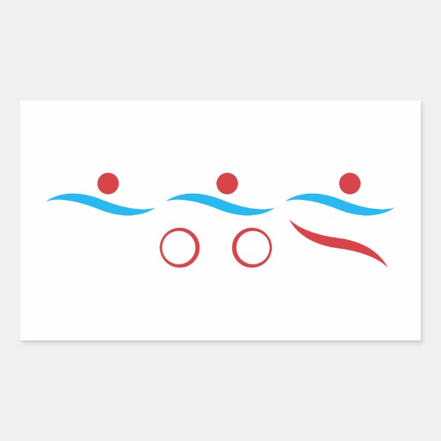Triathlon modern cool logo rectangular sticker (Front)
