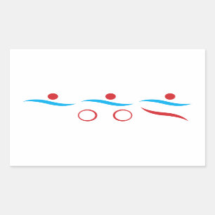 Triathlon modern cool logo rectangular sticker