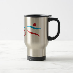 Triathlon modern cool logo travel mug