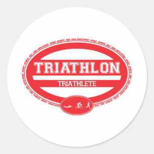 Triathlon Oval Classic Round Sticker
