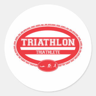 Triathlon Oval Classic Round Sticker