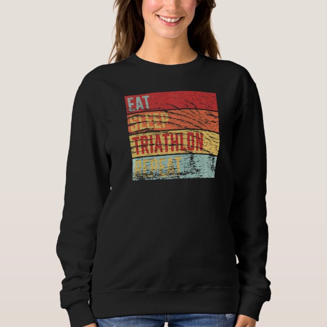 Triathlon Racing Retro For A Triathlet Sweatshirt (Front)