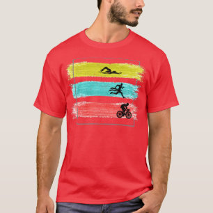 Triathlon Retro Runner Swimmer Cyclist Triathlete T-Shirt
