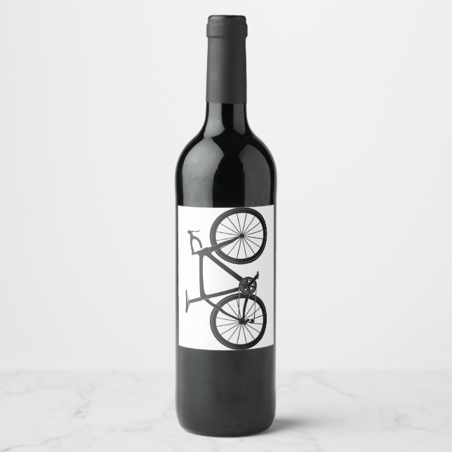 Triathlon Road Bike T Shirt Bicycle Rider Gift Cyc Wine Label (Front)