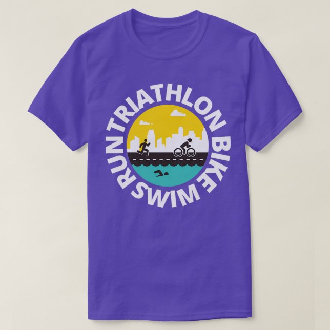 Triathlon Run Swim Bike T-Shirt (Design Front)