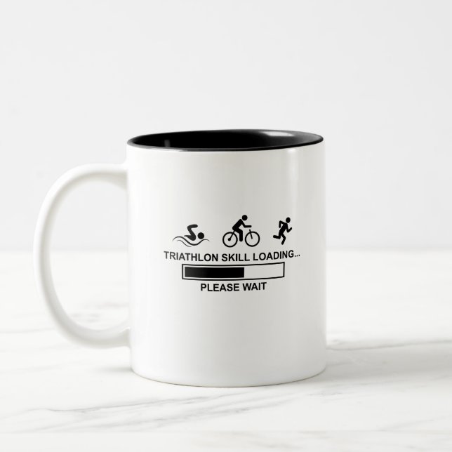 TRIATHLON SKILLS LOADING Two-Tone COFFEE MUG (Left)