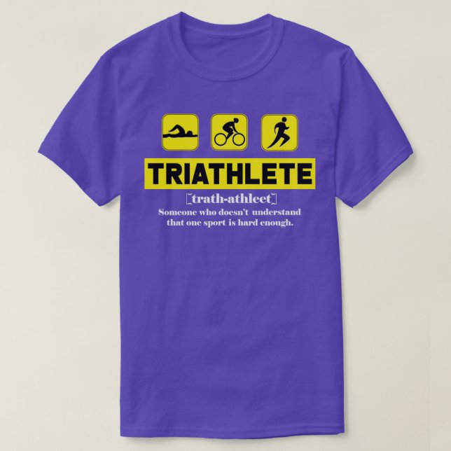Triathlon Sports for a Swimmer Cyclist amp Runner  T-Shirt (Design Front)