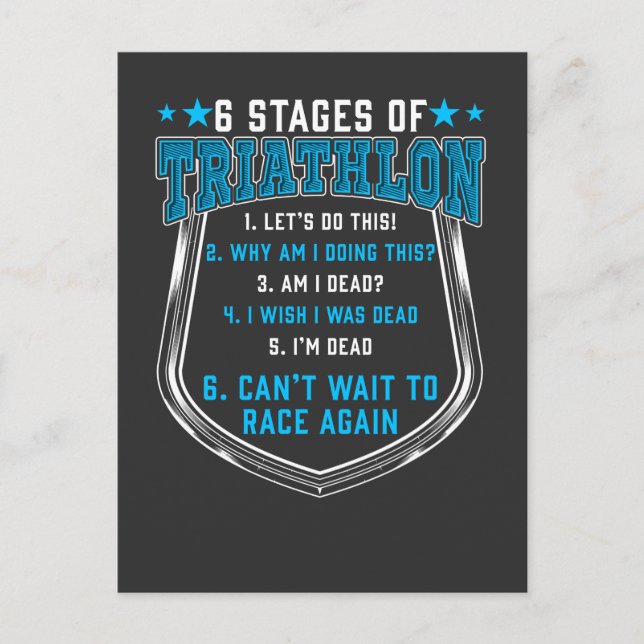 Triathlon Stages Triathlete Runner Swimmer Biker Postcard (Front)