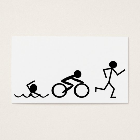 Triathlon Stick Figures Business Card