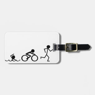 Triathlon Stick Figures Luggage Tag