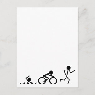 Triathlon Stick Figures Postcard