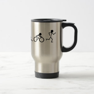 Triathlon Stick Figures Travel Mug