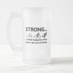 TRIATHLON STRONG FROSTED GLASS BEER MUG