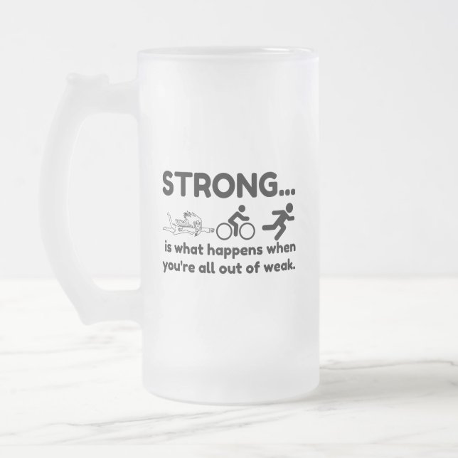 TRIATHLON STRONG FROSTED GLASS BEER MUG (Left)