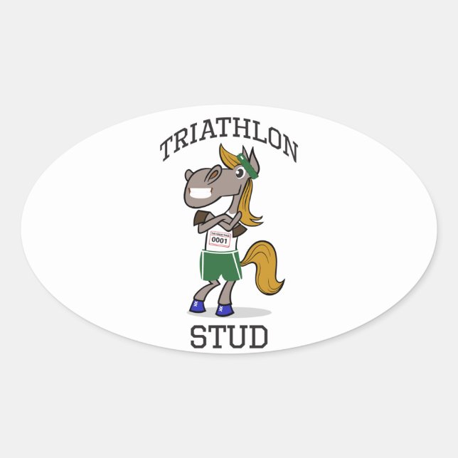 triathlon Stud Oval Sticker (Front)