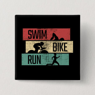 Triathlon - Swim Bike Run 15 Cm Square Badge
