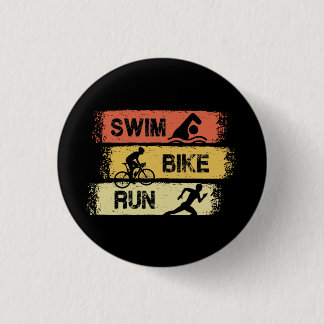 Triathlon - Swim Bike Run 3 Cm Round Badge
