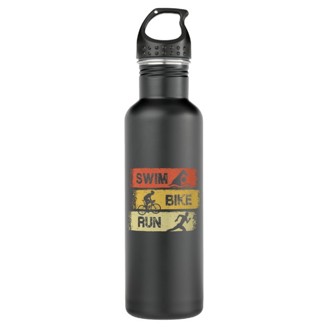 Triathlon - Swim Bike Run 710 Ml Water Bottle (Front)
