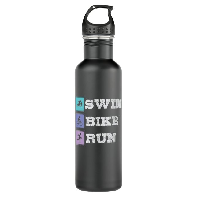 Triathlon Swim Bike Run 710 Ml Water Bottle (Front)