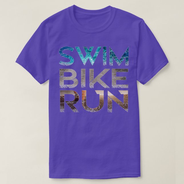 Triathlon Swim Bike Run 7 T-Shirt (Design Front)