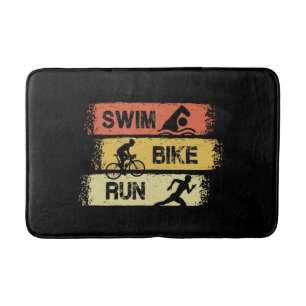 Triathlon - Swim Bike Run Bath Mat