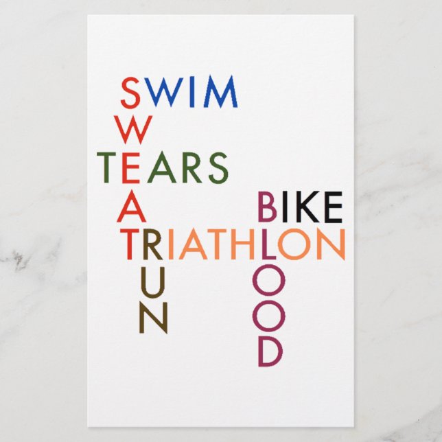 Triathlon Swim Bike Run Blood Sweat Tears (Front)