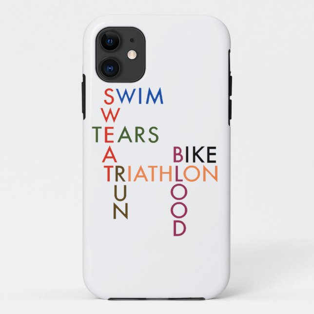 Triathlon Swim Bike Run Blood Sweat Tears Case-Mate iPhone Case (Back)