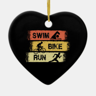 Triathlon - Swim Bike Run Ceramic Tree Decoration