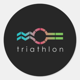 Triathlon_Swim Bike Run Classic Round Sticker