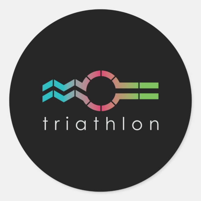 Triathlon_Swim Bike Run Classic Round Sticker (Front)