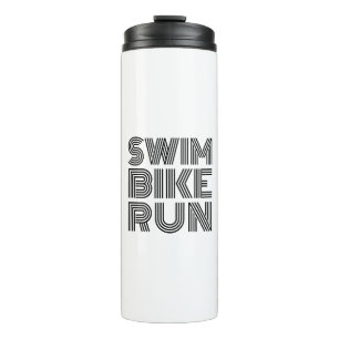 Triathlon swim bike run design thermal tumbler