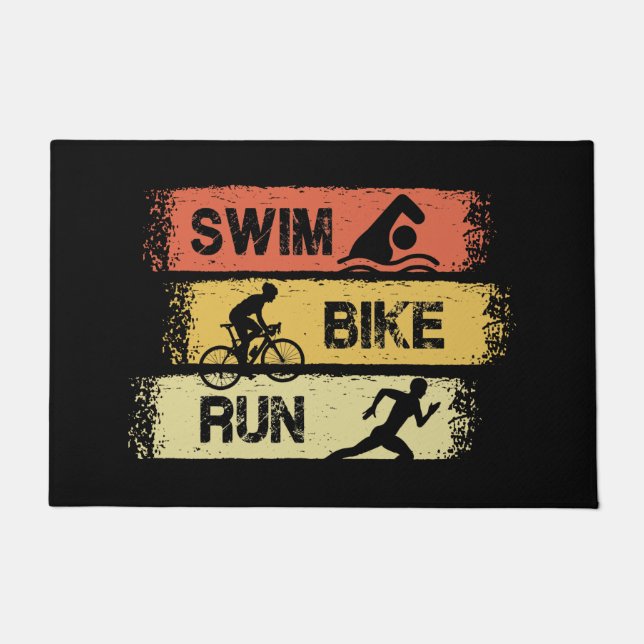 Triathlon - Swim Bike Run Doormat (Front)