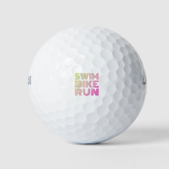 Triathlon swim bike run golf balls (Front)