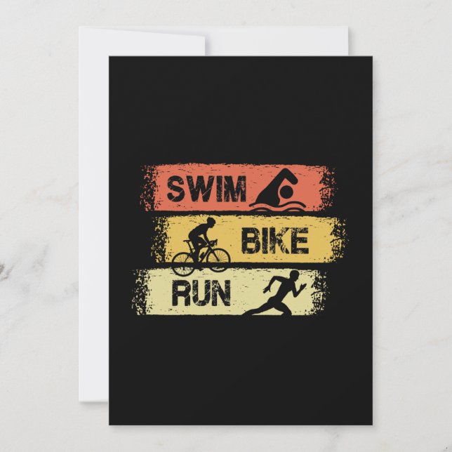 Triathlon - Swim Bike Run Invitation (Front)