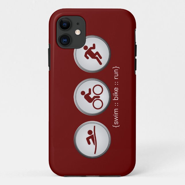 Triathlon Swim-Bike-Run iPhone 5 Case (maroon) (Back)