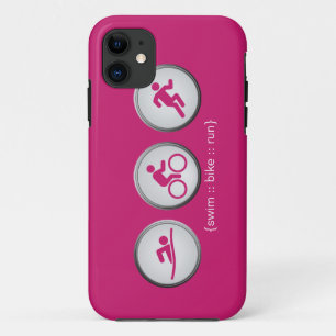 Triathlon Swim-Bike-Run iPhone 5 Case (pink)