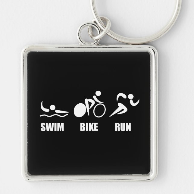Triathlon Swim Bike Run Key Ring (Front)