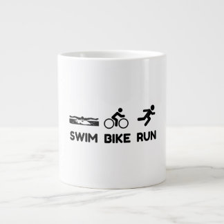 Triathlon Swim Bike Run Large Coffee Mug