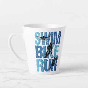 Triathlon - Swim Bike Run Latte Mug