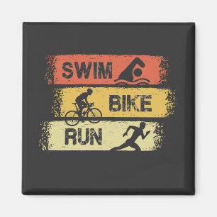 Triathlon - Swim Bike Run Magnet