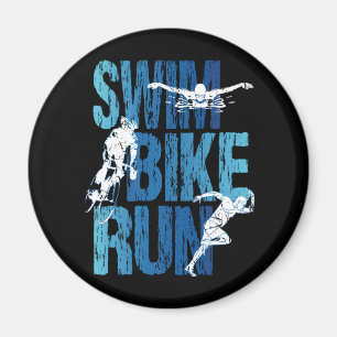 Triathlon - Swim Bike Run Magnet