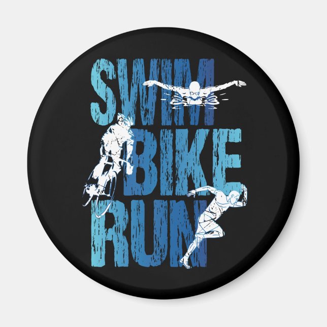 Triathlon - Swim Bike Run Magnet (Front)