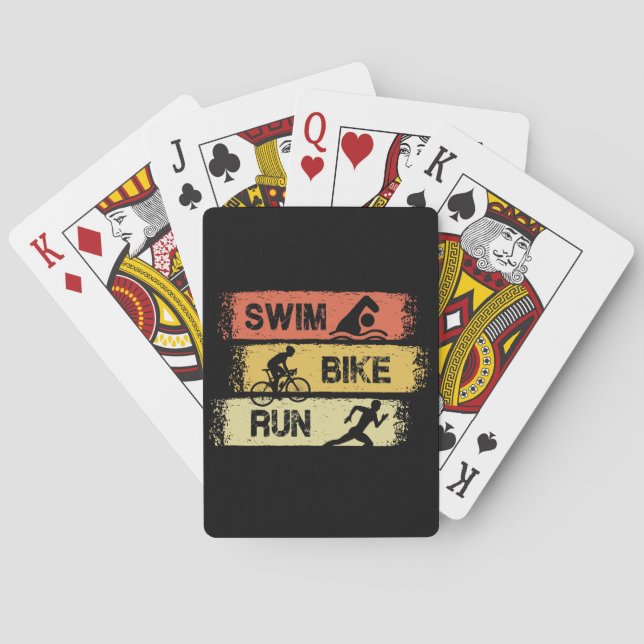 Triathlon - Swim Bike Run Playing Cards (Back)