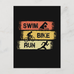 Triathlon - Swim Bike Run Postcard